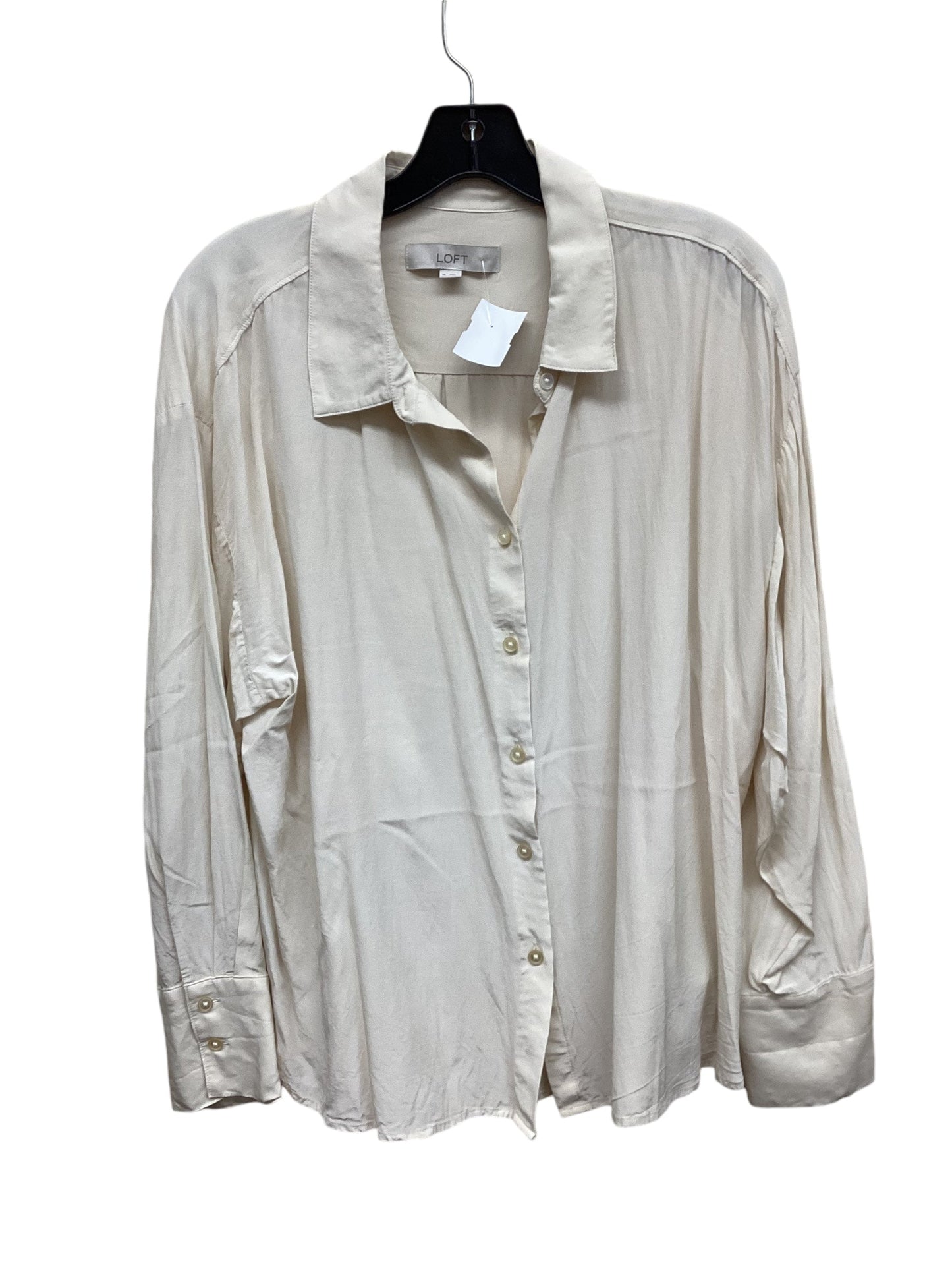 Top Long Sleeve By Loft In Cream, Size: Xl