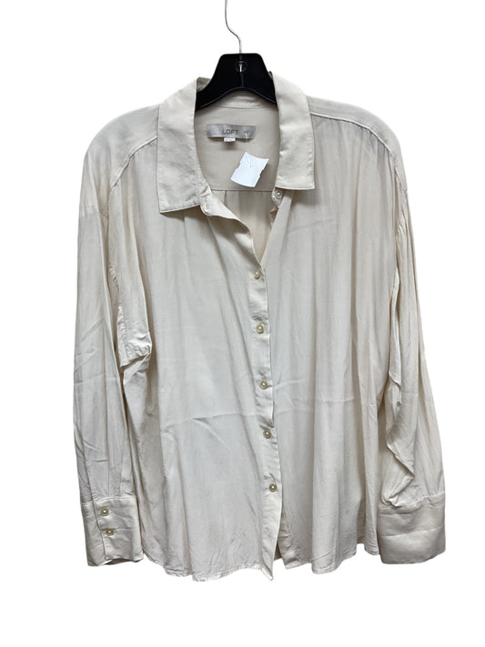 Top Long Sleeve By Loft In Cream, Size: Xl