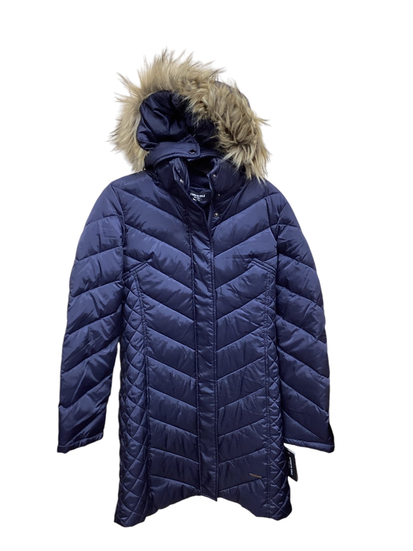 Jacket Puffer & Quilted By Kenneth Cole In Blue, Size: Xs