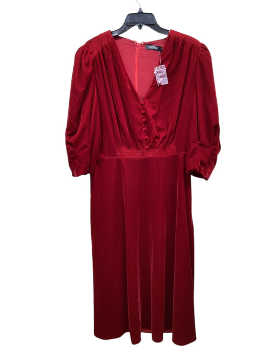 Dress Casual Midi By Ralph Lauren In Red, Size: L