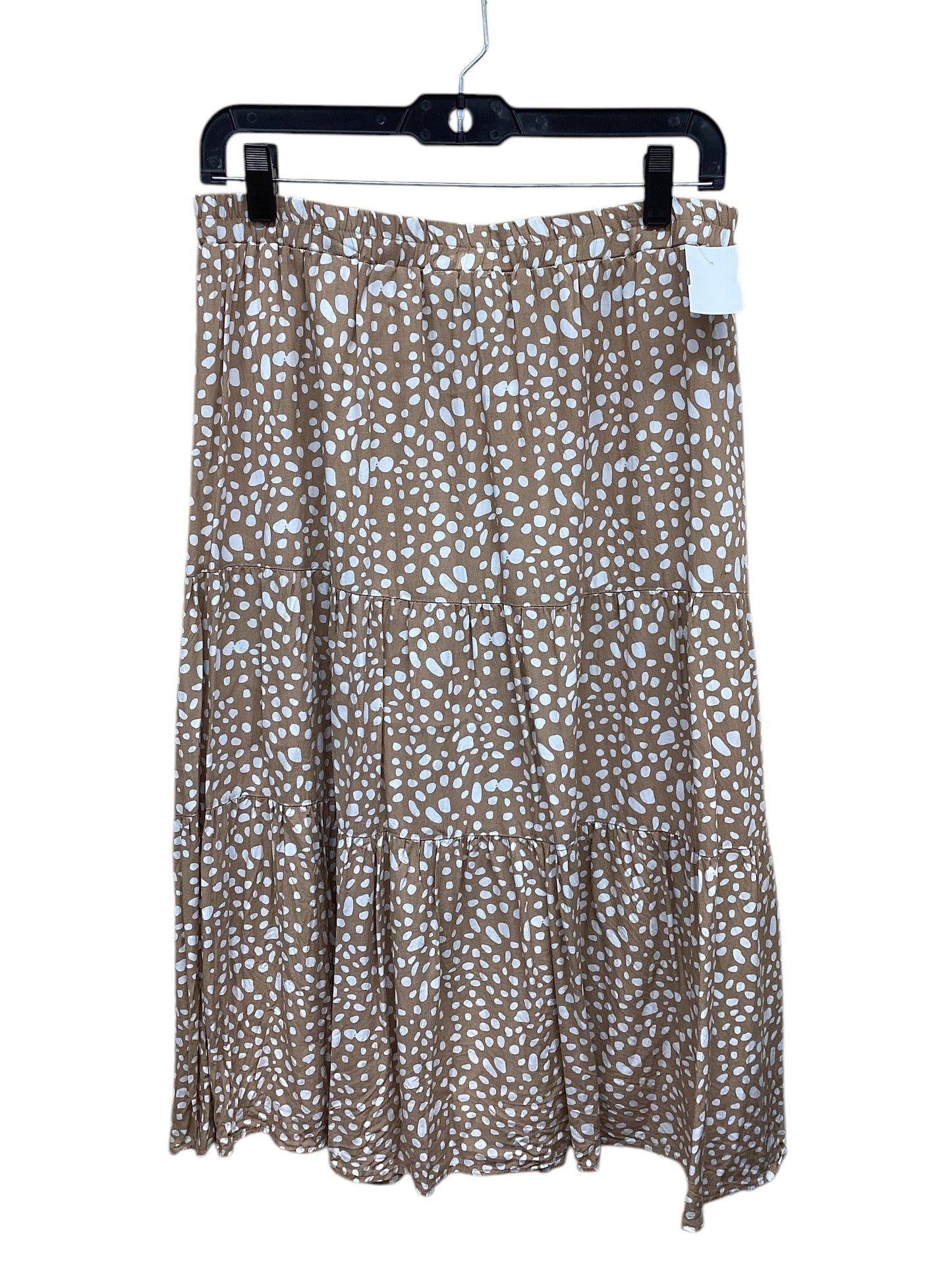 Skirt Maxi By Clothes Mentor In Brown & White, Size: L