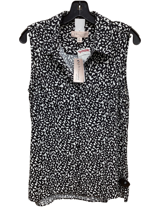 Top Sleeveless By Philosophy In Black & White, Size: M