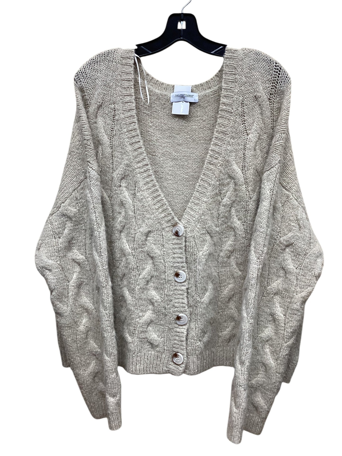 Sweater Cardigan By Clothes Mentor In Tan, Size: M