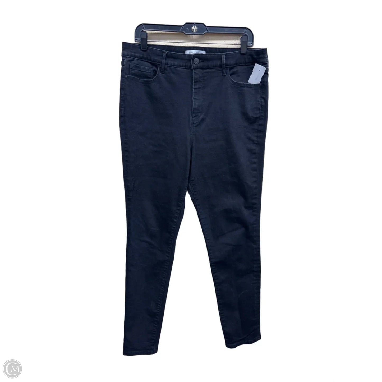 Jeans Skinny By Sanctuary In Black Denim, Size: 16