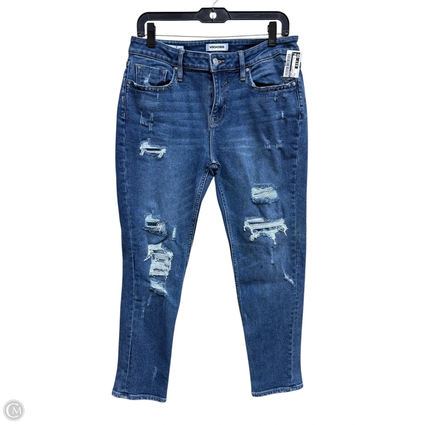 Jeans Straight By Vigoss In Blue Denim, Size: 8