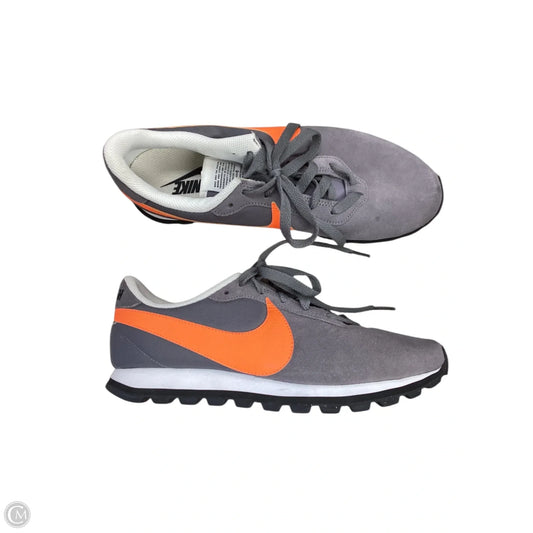 Shoes Sneakers By Nike In Grey & Orange, Size: 10