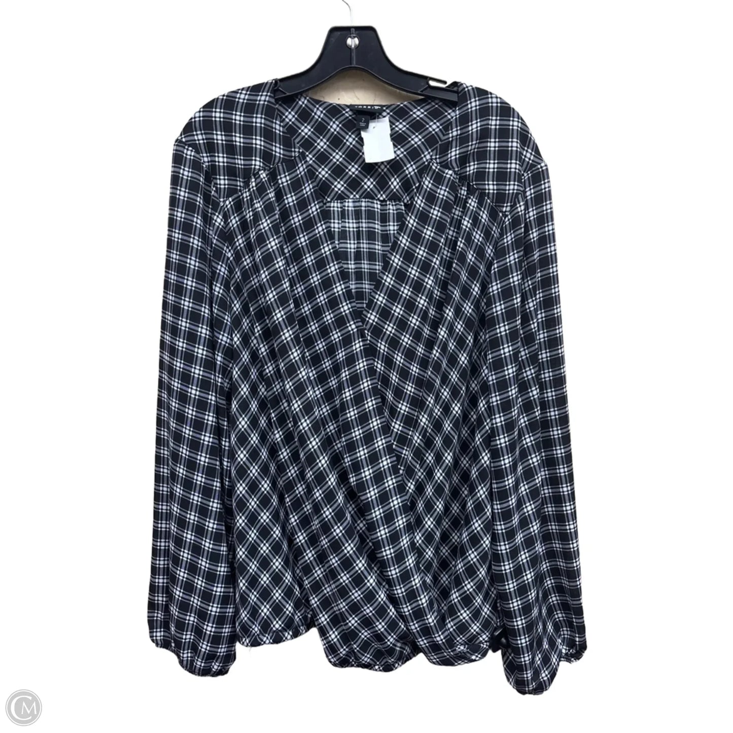 Top Long Sleeve By Torrid In Black & White, Size: 2x