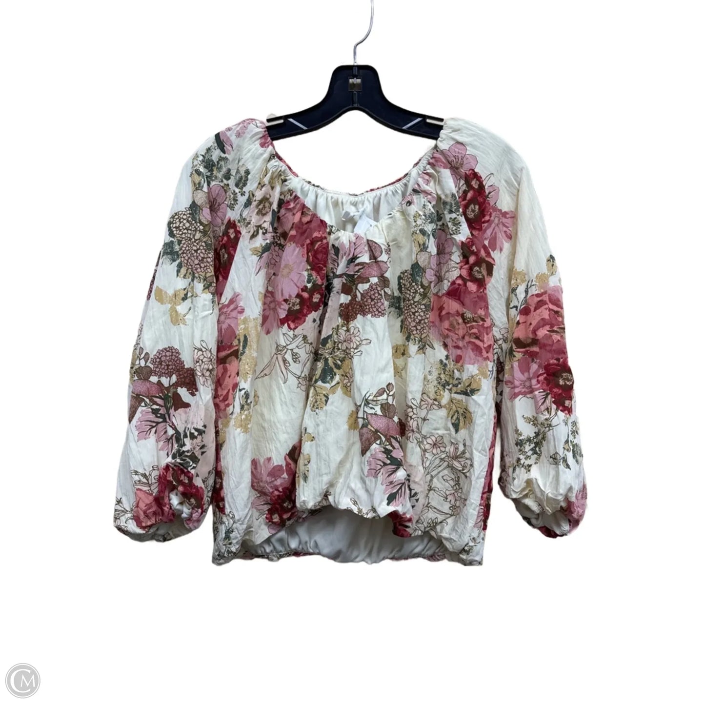 Top Long Sleeve By Maurices In Floral Print, Size: L