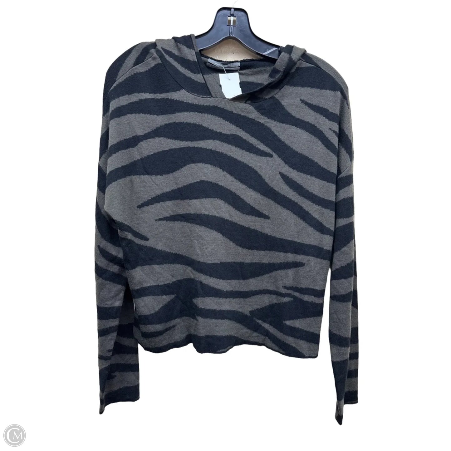 Sweatshirt Hoodie By Anthropologie In Black & Green, Size: S