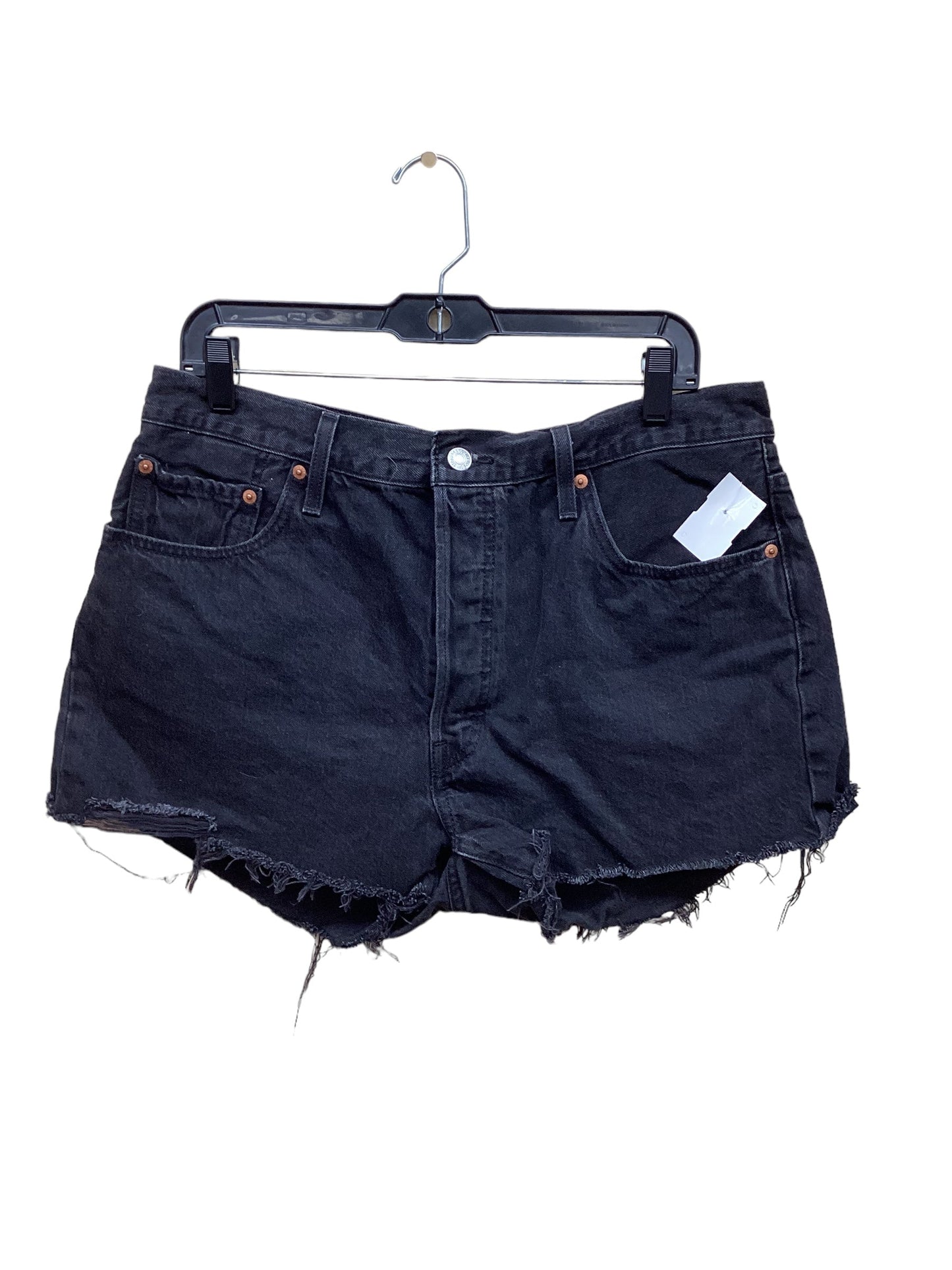 Black Denim Shorts Levis, Size 18