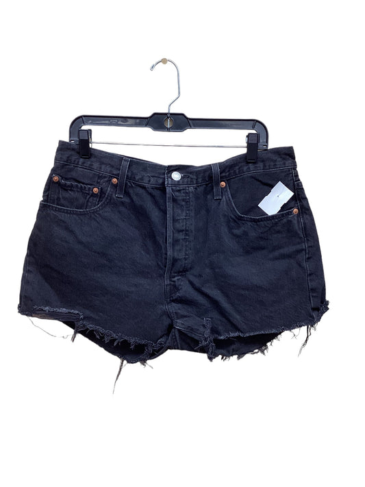 Black Denim Shorts Levis, Size 18