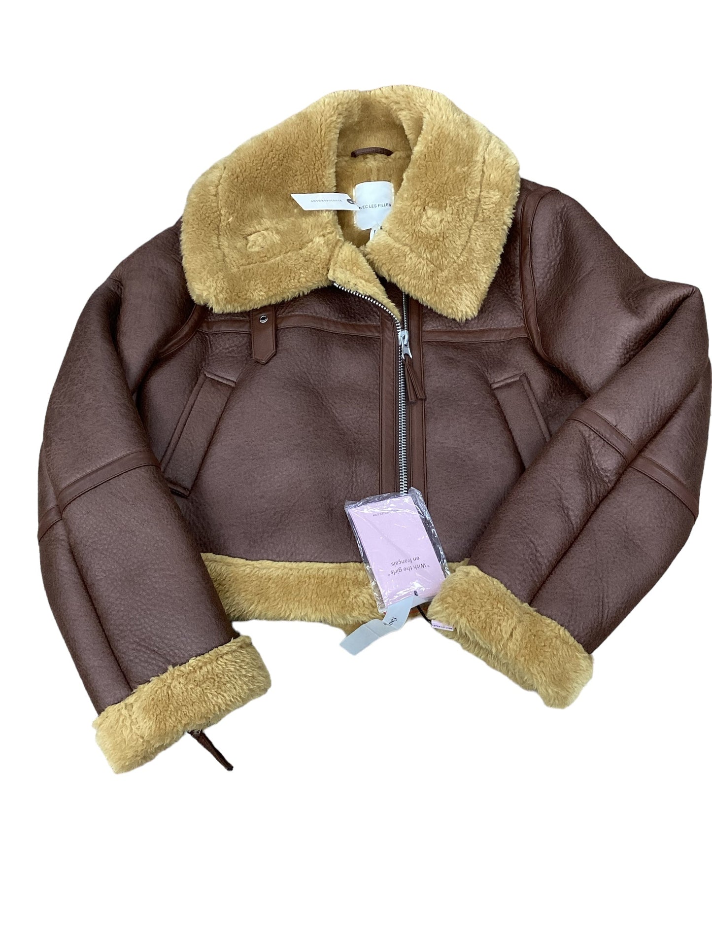 Jacket Faux Fur & Sherpa By Avec Les Filles In Brown, Size: M