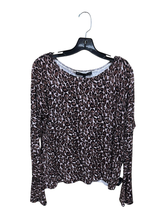 Top Long Sleeve By White House Black Market In Animal Print, Size: L