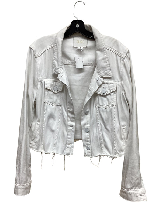 Jacket Denim By Paige In White, Size: Xl