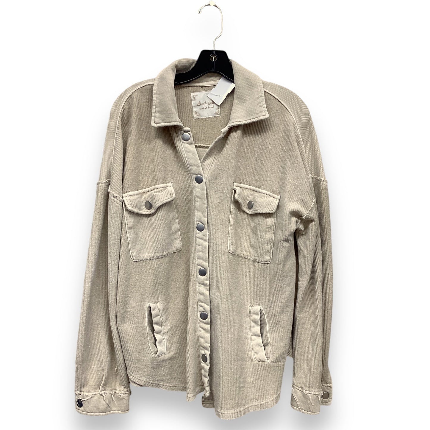 Jacket Shirt By Altard State In Tan, Size: L