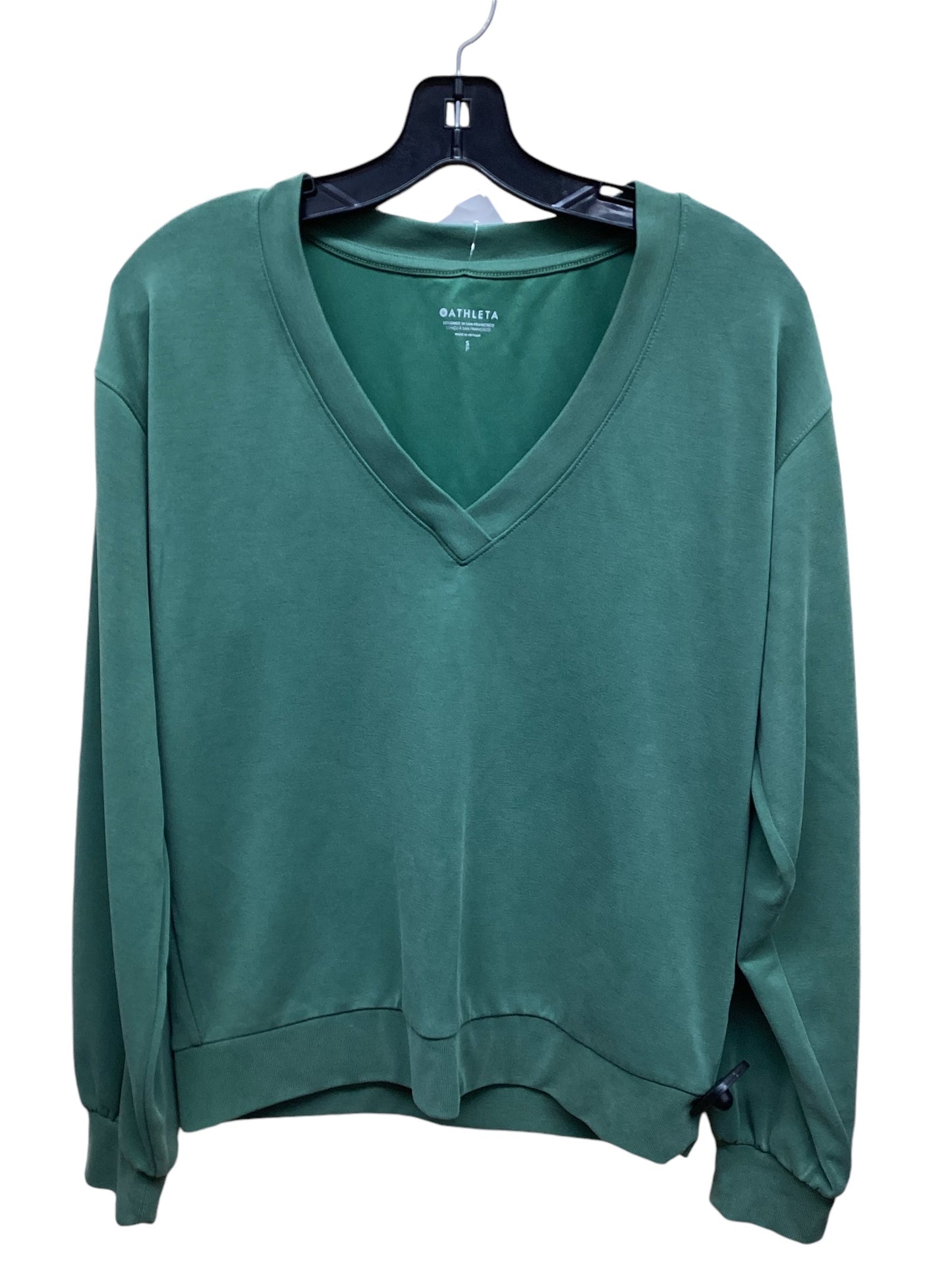 Athletic Top Long Sleeve Crewneck By Athleta In Green, Size: S