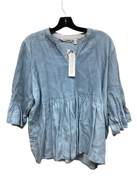 Top 3/4 Sleeve By Soft Surroundings In Blue, Size: Lp