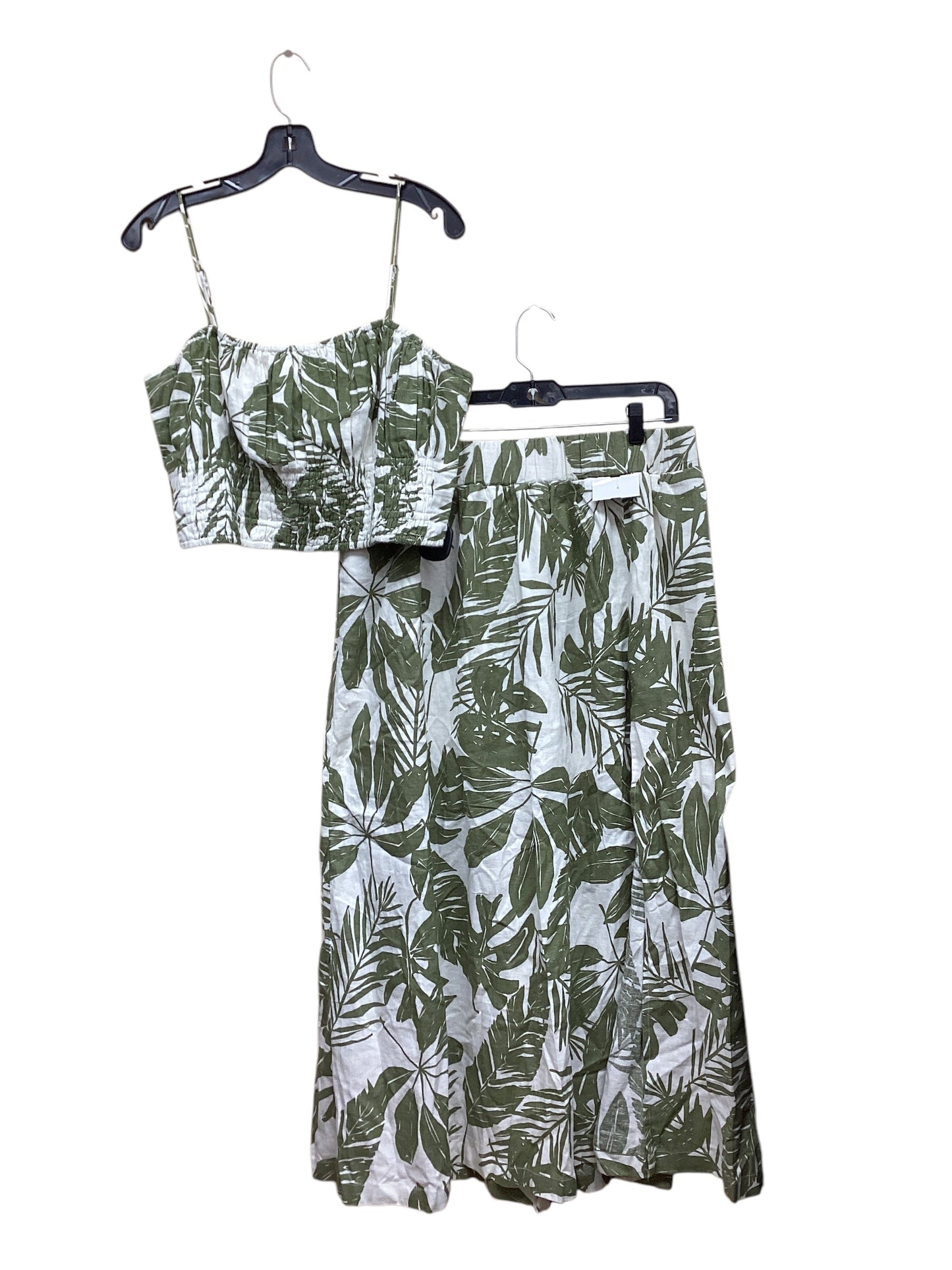 Skirt Set 2pc By Abercrombie And Fitch In Green & White, Size: Xl