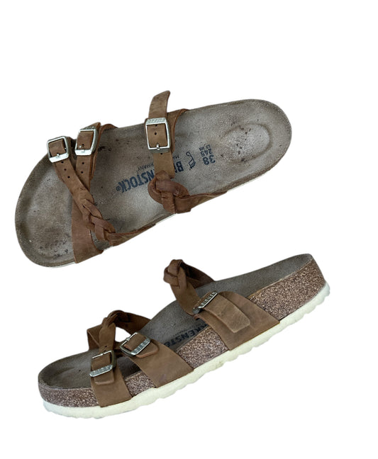 Sandals Flats By Birkenstock In Brown, Size: 7