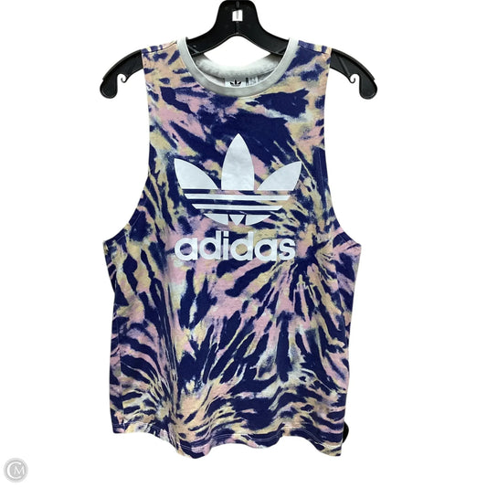 Athletic Tank Top By Adidas In Tie Dye Print, Size: M