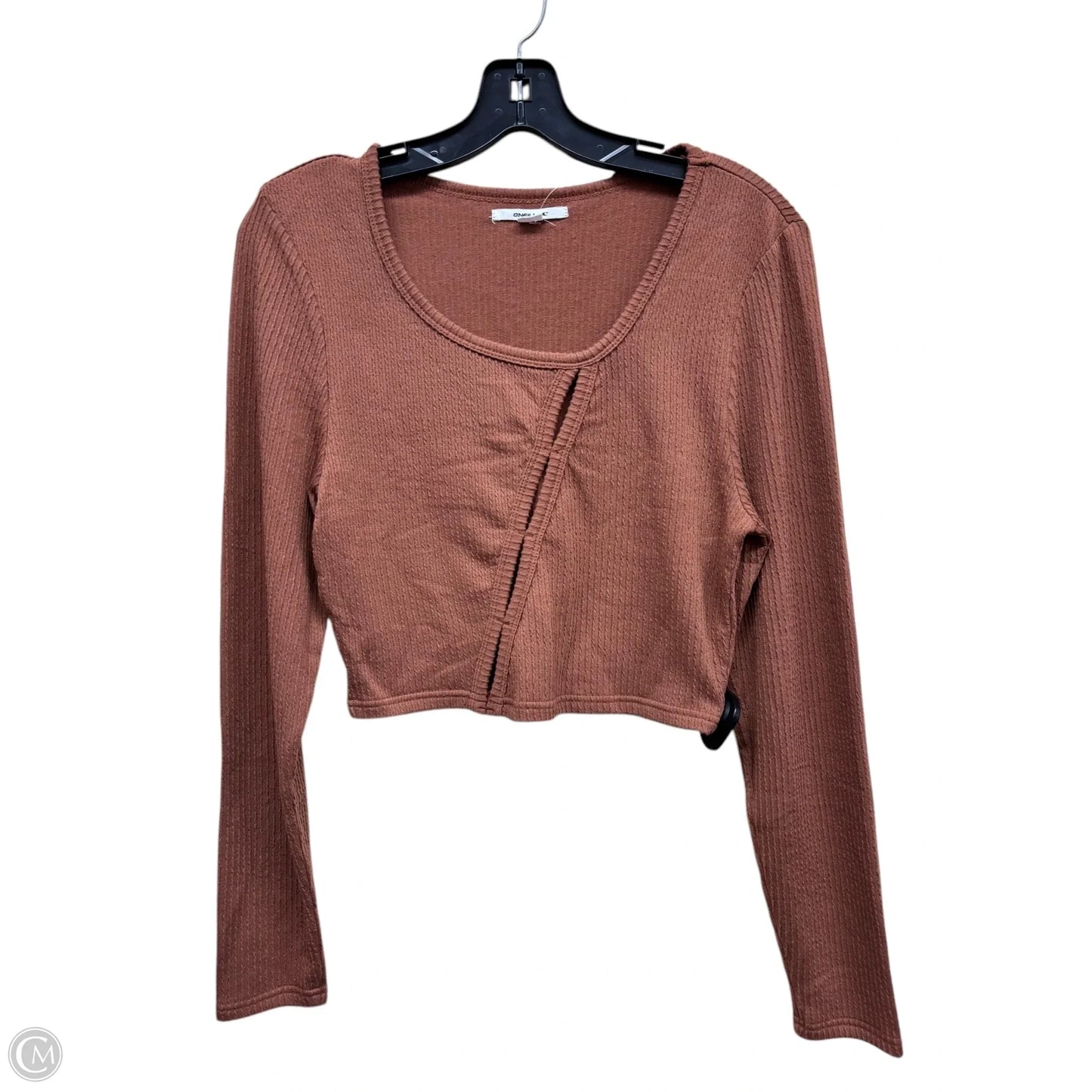 Top Long Sleeve By Oneill In Brown, Size: L