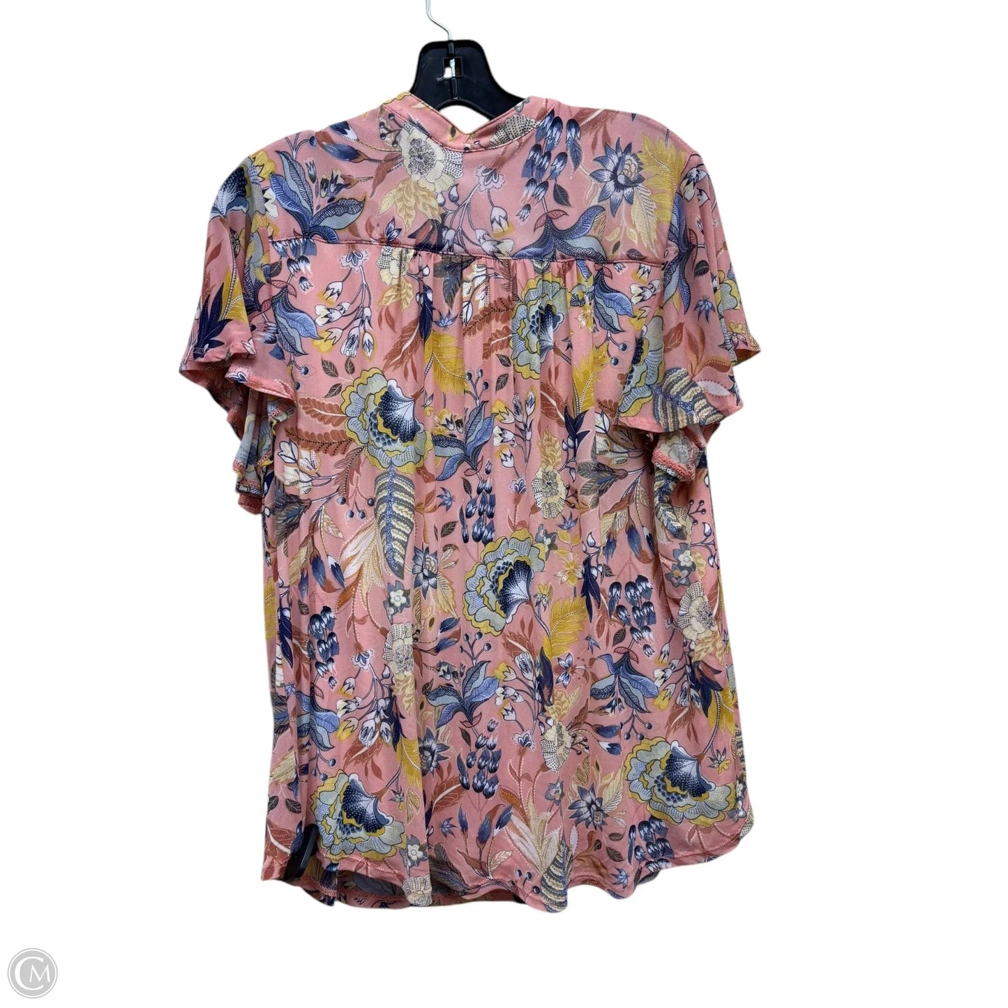 Top Short Sleeve By Clothes Mentor In Floral Print, Size: 2x