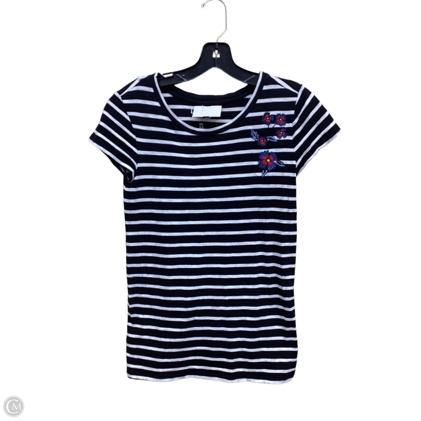 Top Short Sleeve By Loft In Striped Pattern, Size: Xs