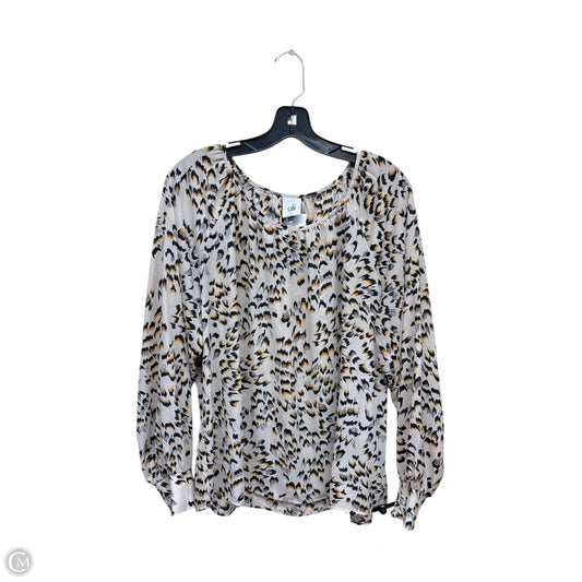 Top Long Sleeve By Cabi In Animal Print, Size: L