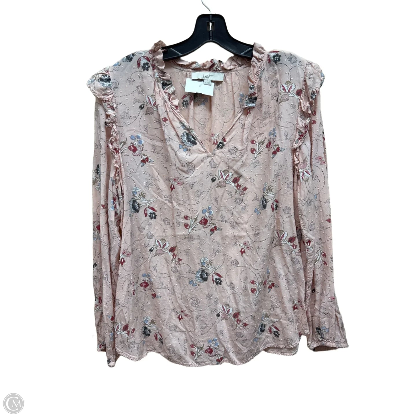 Top Long Sleeve By Loft In Floral Print, Size: L