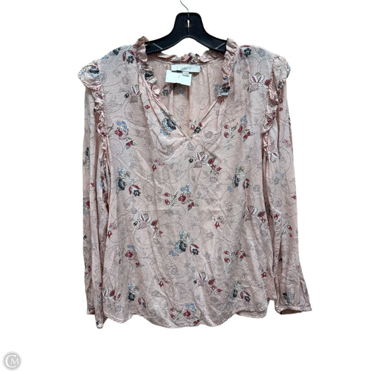 Top Long Sleeve By Loft In Floral Print, Size: L