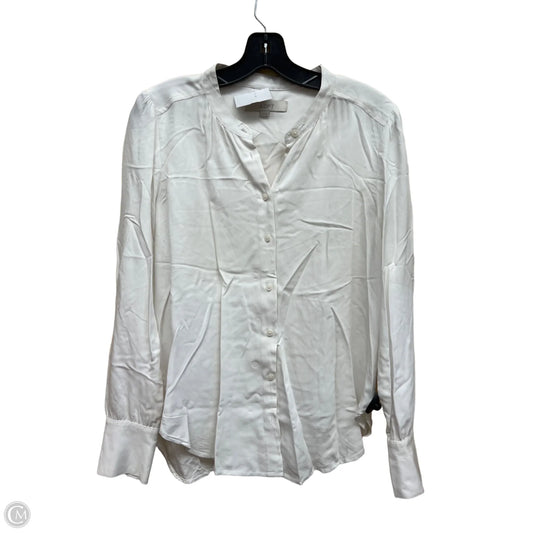 Top Long Sleeve By Loft In White, Size: S