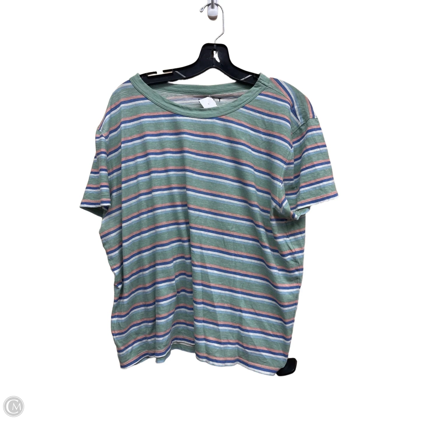 Top Short Sleeve By Loft In Striped Pattern, Size: Xl