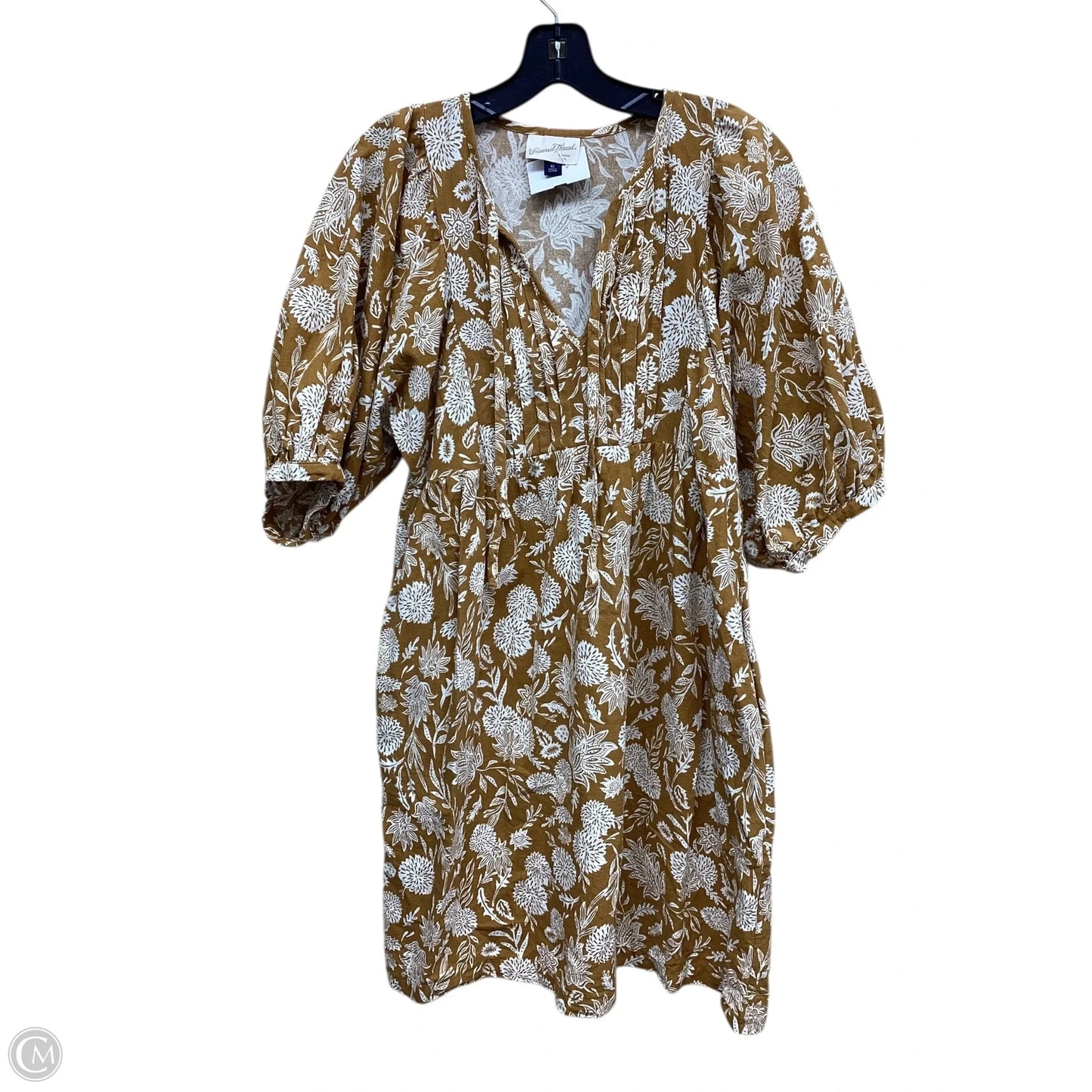 Dress Casual Midi By Universal Thread In White & Yellow, Size: Xs
