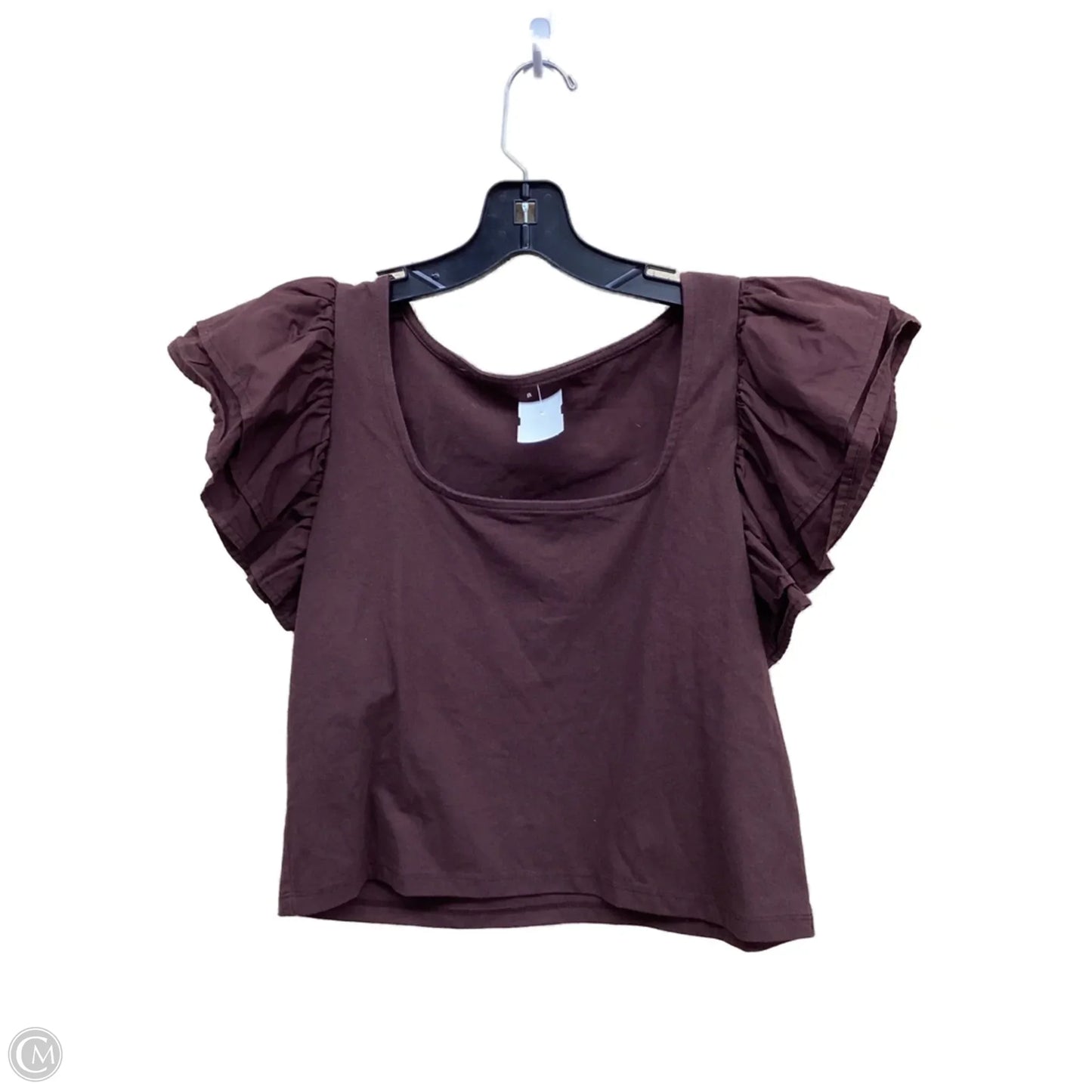 Top Short Sleeve By A New Day In Brown, Size: M