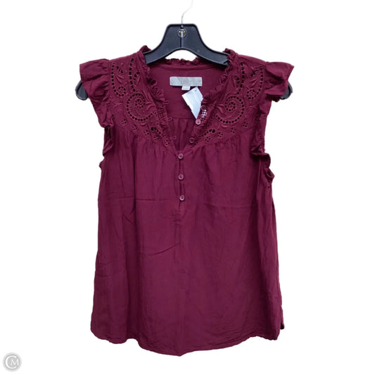 Top Sleeveless By Loft In Maroon, Size: Xs