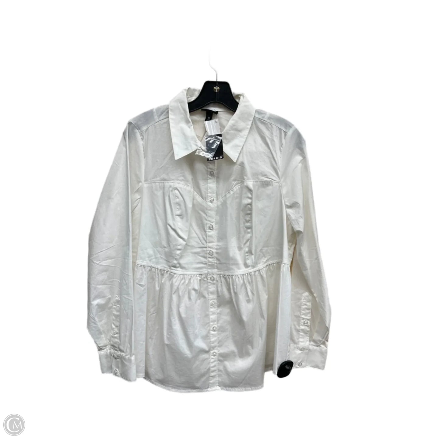 Top Long Sleeve By Torrid In White, Size: M