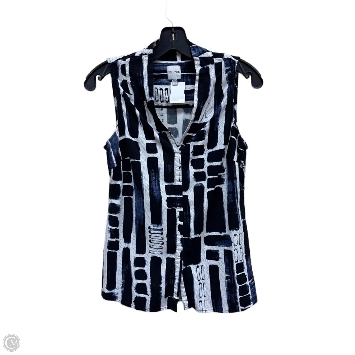 Top Sleeveless By Nic + Zoe In Black & Blue, Size: S