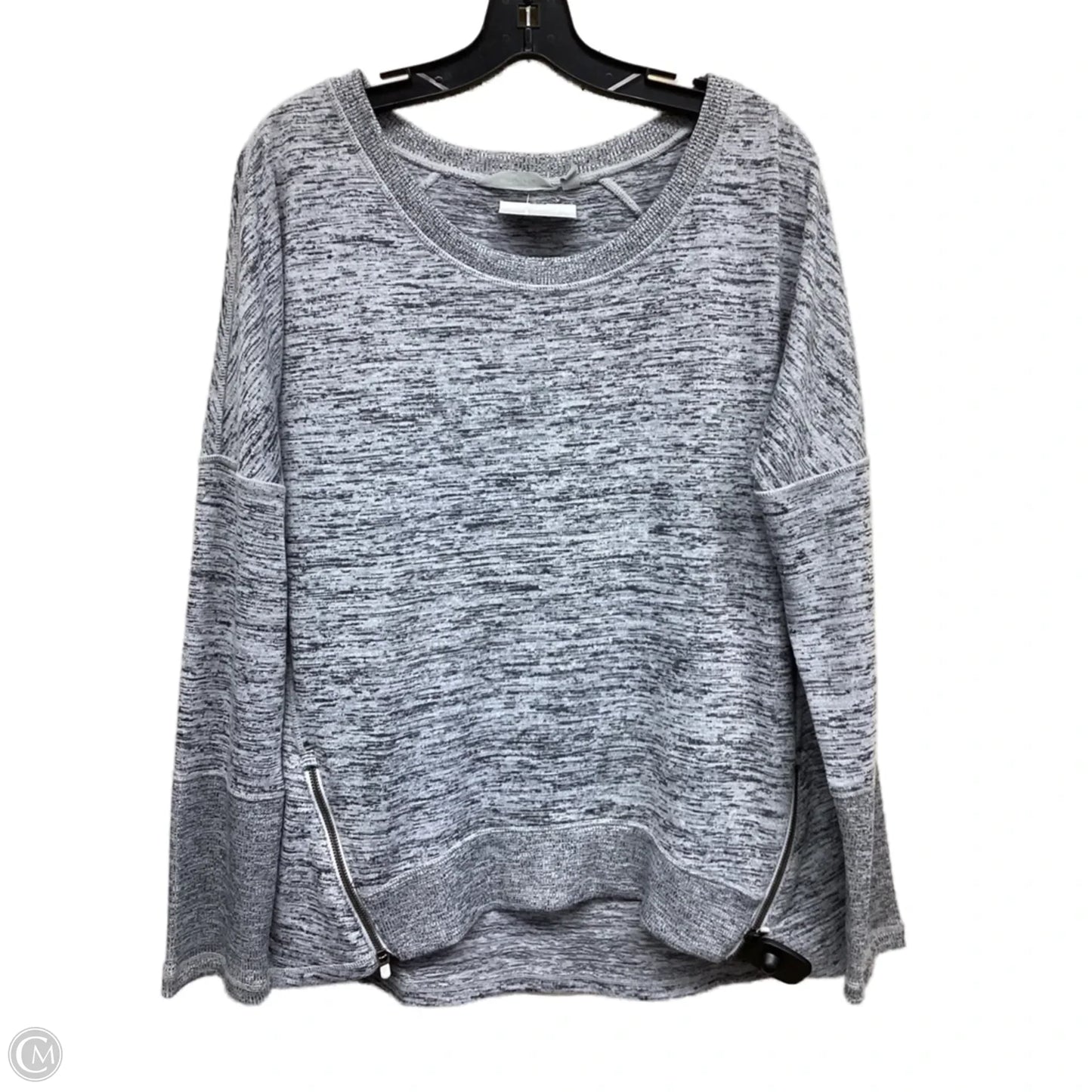 Athletic Top Long Sleeve Collar By Athleta In Grey, Size: L
