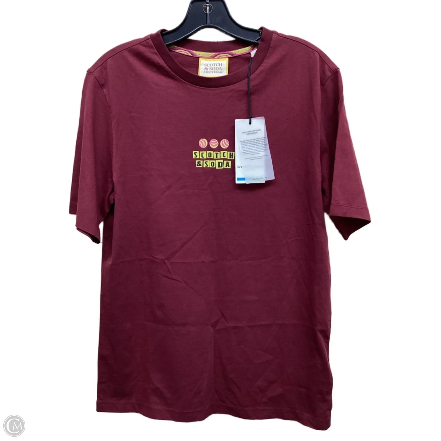 Top Short Sleeve By Scotch & Soda In Maroon, Size: S
