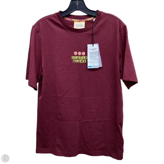 Top Short Sleeve By Scotch & Soda In Maroon, Size: S