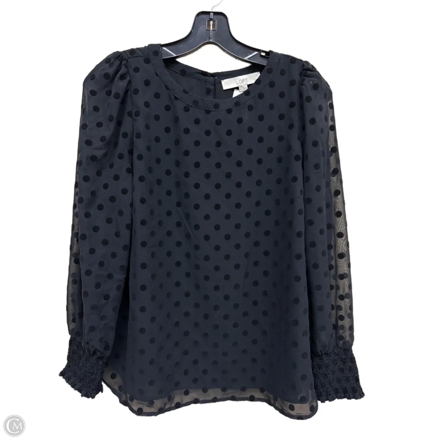 Top Long Sleeve By Loft In Black, Size: Mp