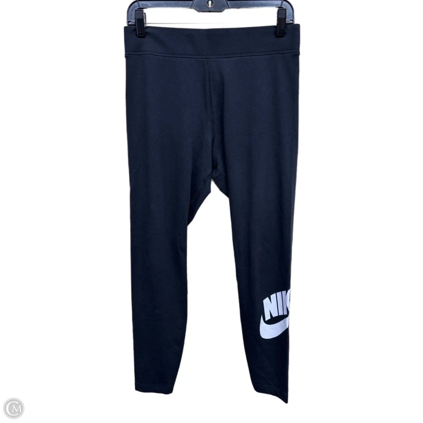 Athletic Leggings By Nike Apparel In Black & White, Size: L