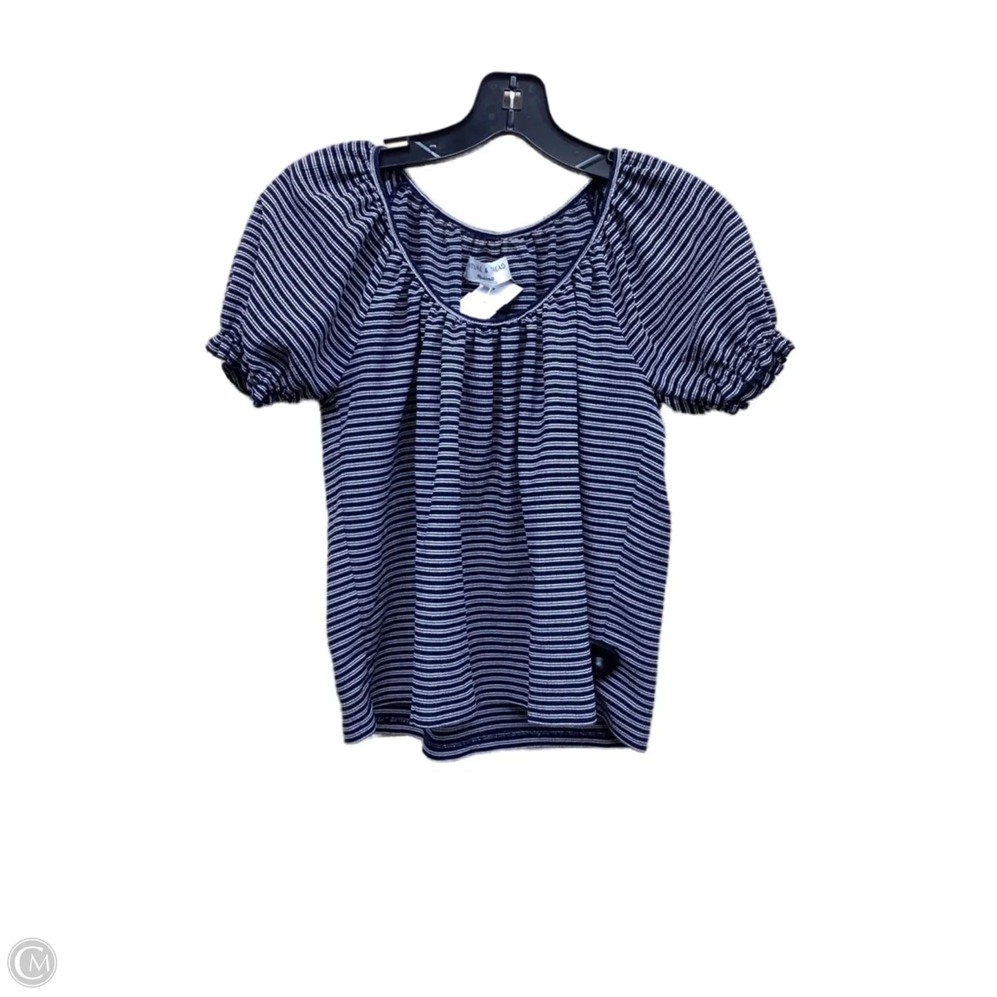 Top Short Sleeve By Madewell In Striped Pattern, Size: Xxs