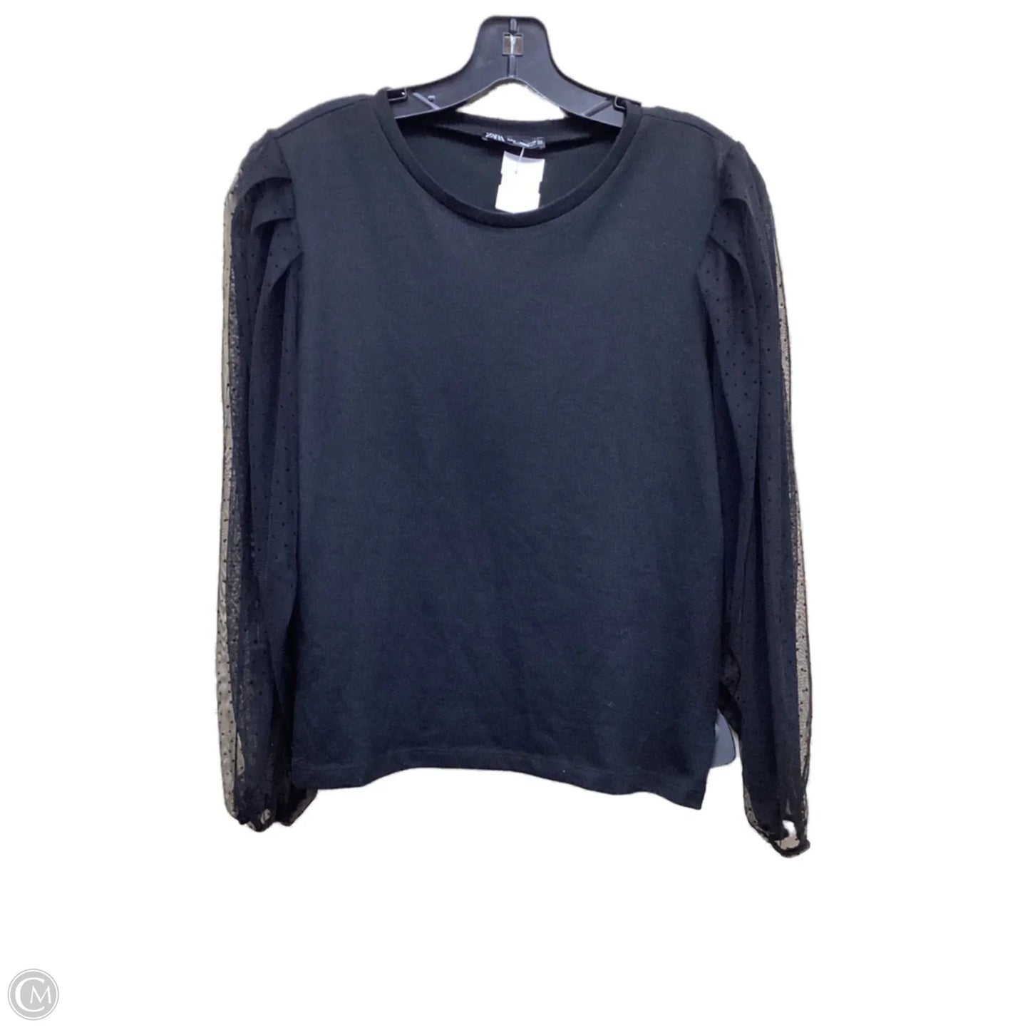 Top Long Sleeve By Zara In Black, Size: M