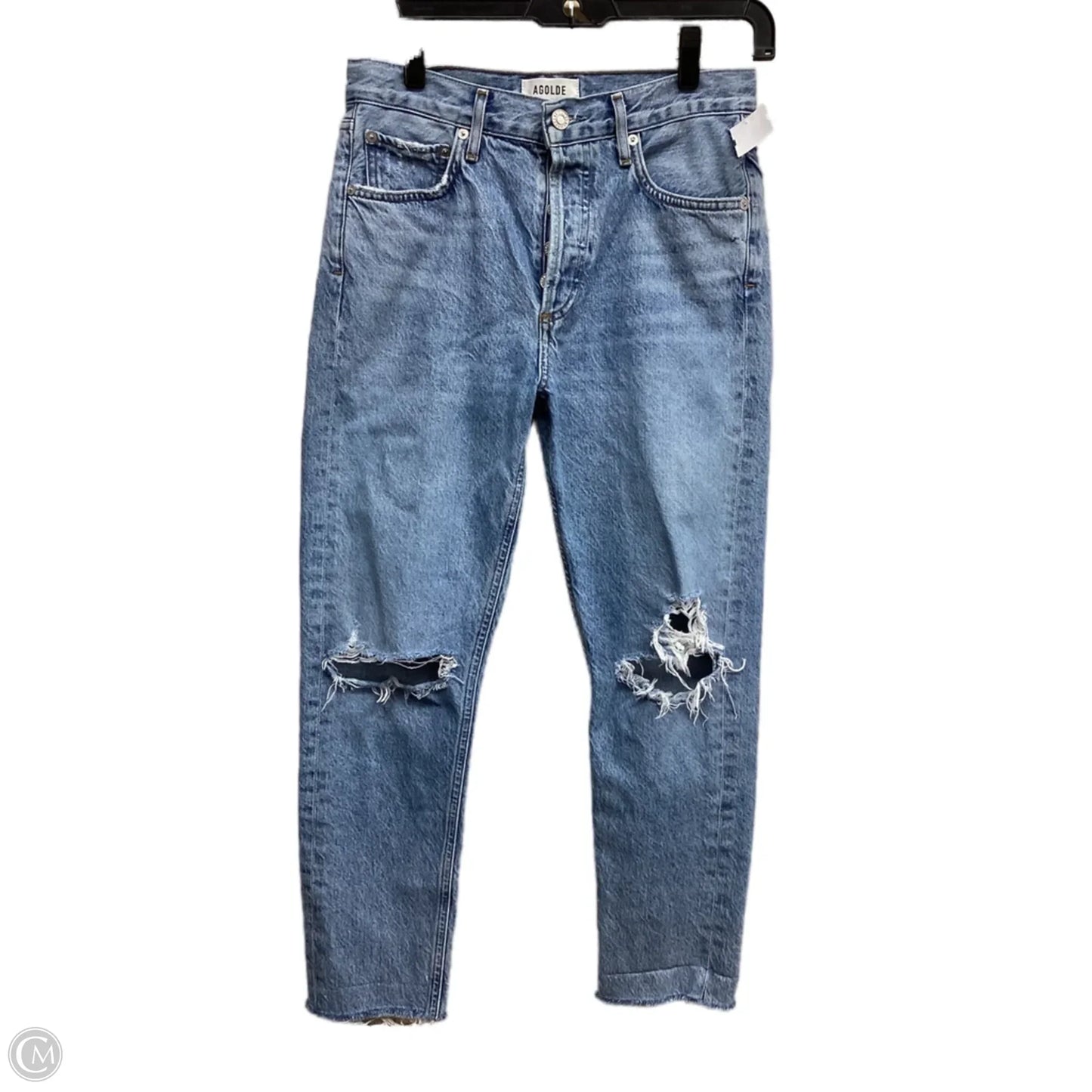 Jeans Straight By Agolde In Blue Denim, Size: 0