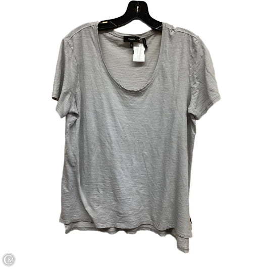 Top Short Sleeve By Theory In Grey, Size: L