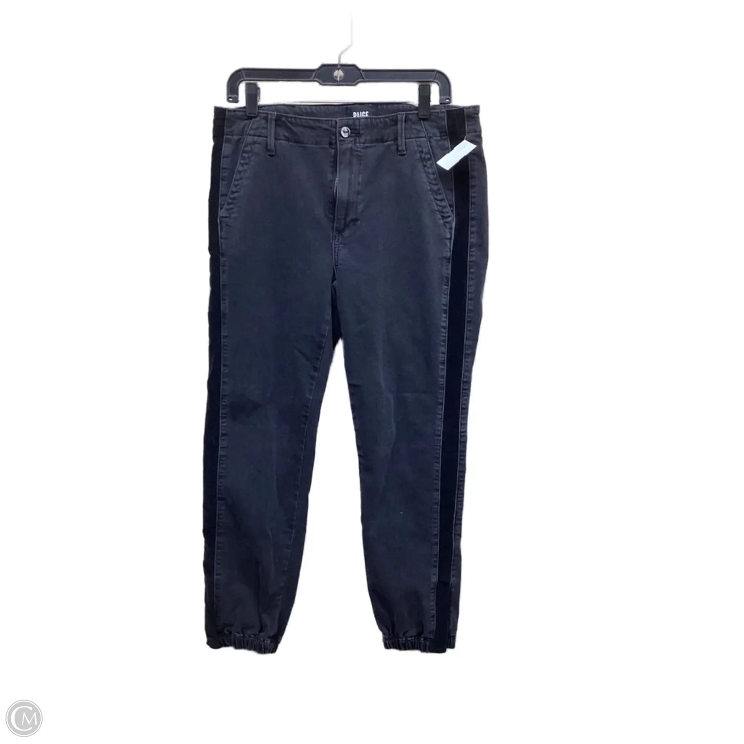 Jeans Straight By Paige In Black Denim, Size: 10
