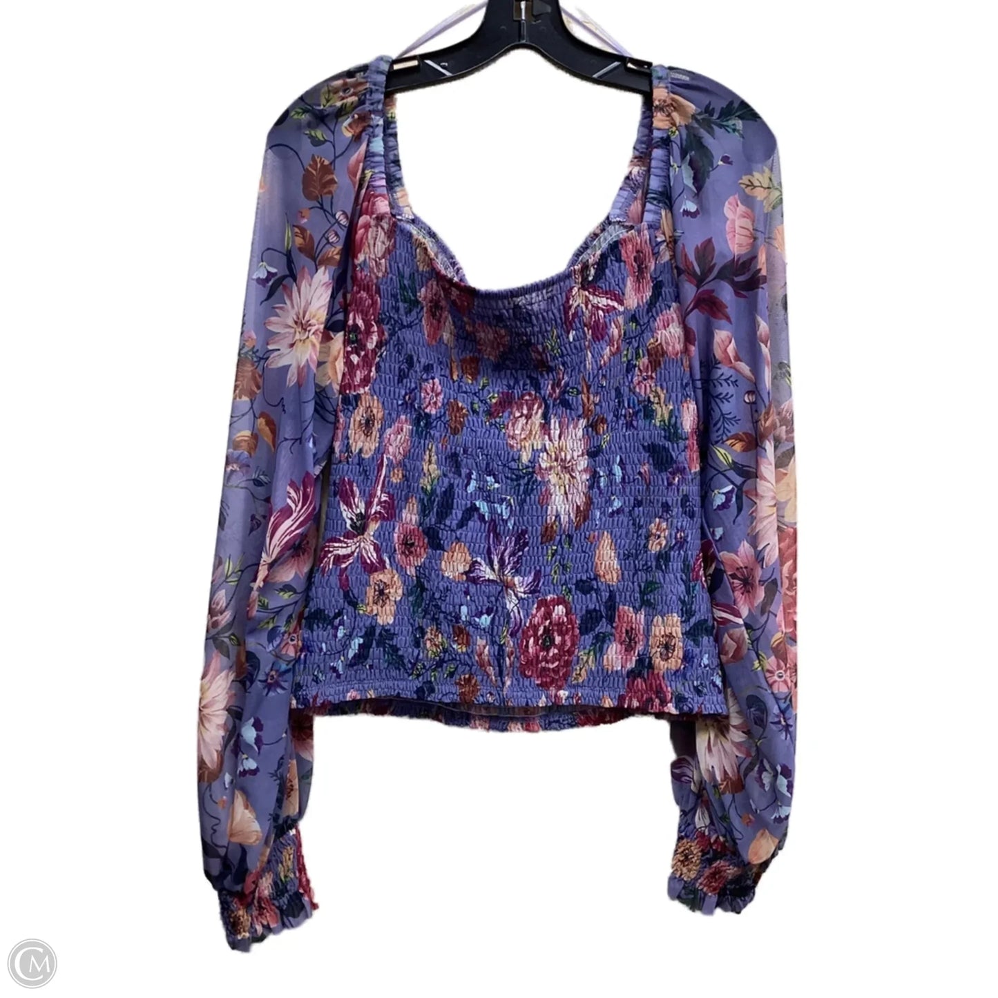 Top Long Sleeve By Anthropologie In Floral Print, Size: L