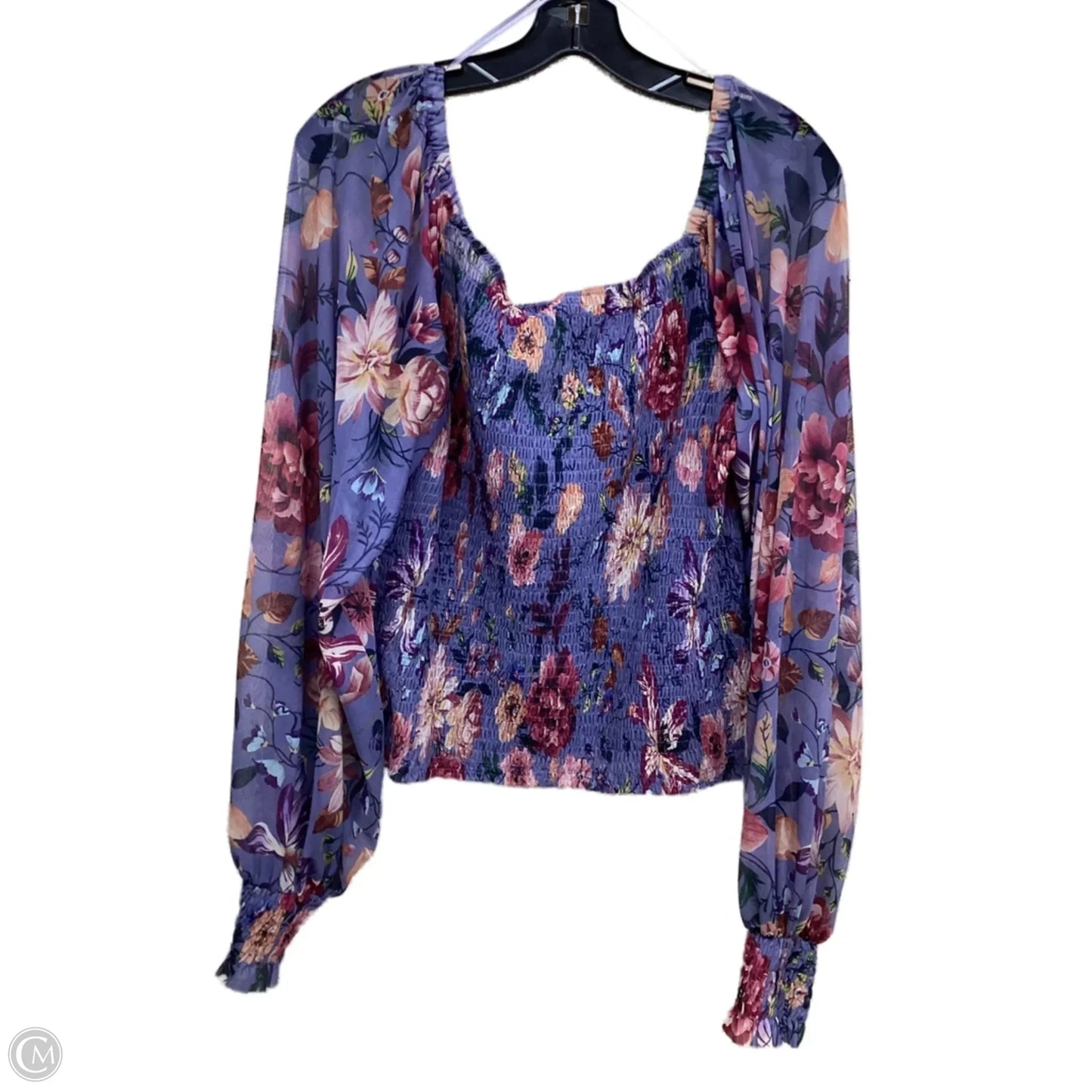 Top Long Sleeve By Anthropologie In Floral Print, Size: L