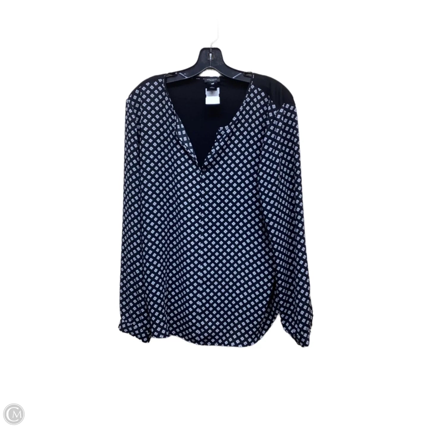 Top Long Sleeve By Ann Taylor In Black & White, Size: L